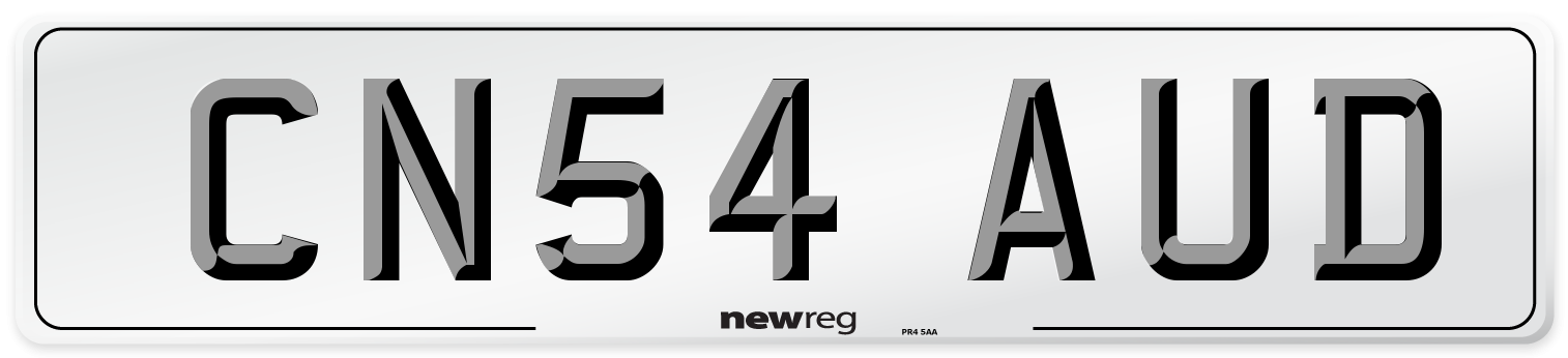 CN54 AUD Number Plate from New Reg